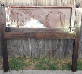 Queen Size Headboard Made Using a Tailgate From a 1930s Ford Truck