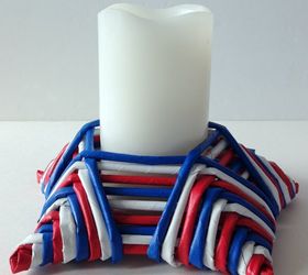 patriotic newspaper star candle holder
