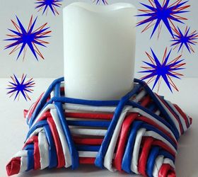 patriotic newspaper star candle holder