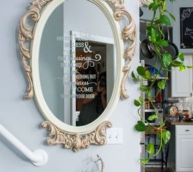 s 10 different ways to beautify your drab mirror, Makeover An Ornate Mirror With A Quote