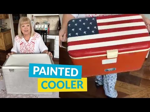 31 ideias de bandeiras incomuns que realmente parecem incrveis, Pinte uma geladeira velha como uma bandeira americana