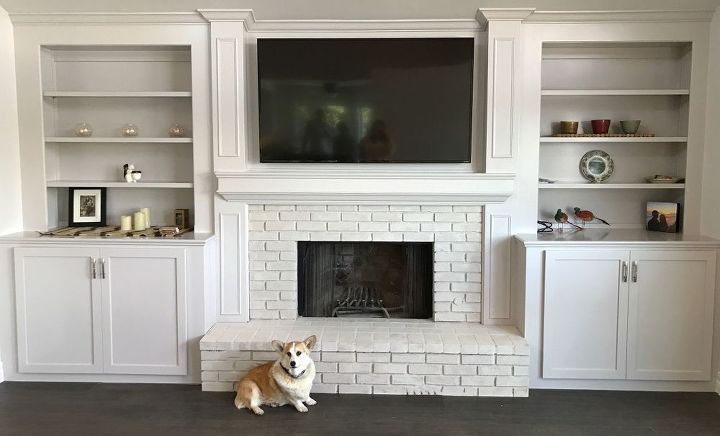 Brick Fireplace Makeover Going White Hometalk Brick Fireplace Makeover Going White Hometalk