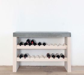 diy wine bar with concrete countertop
