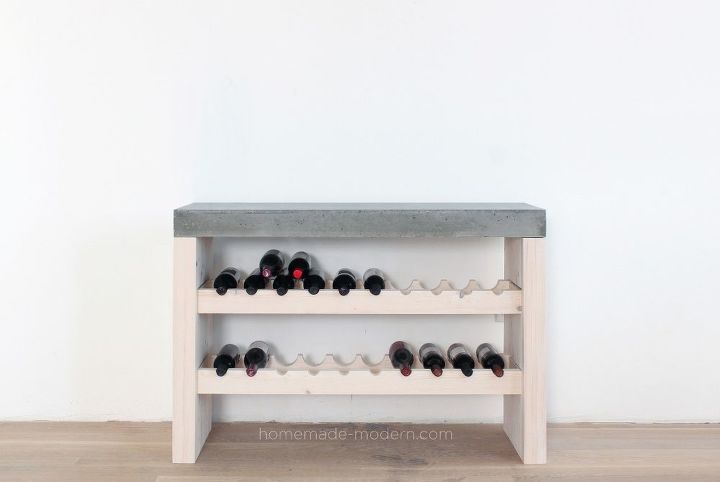 bar de vinhos diy com bancada de concreto