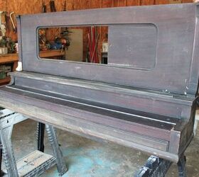 once a piano now console table mirror