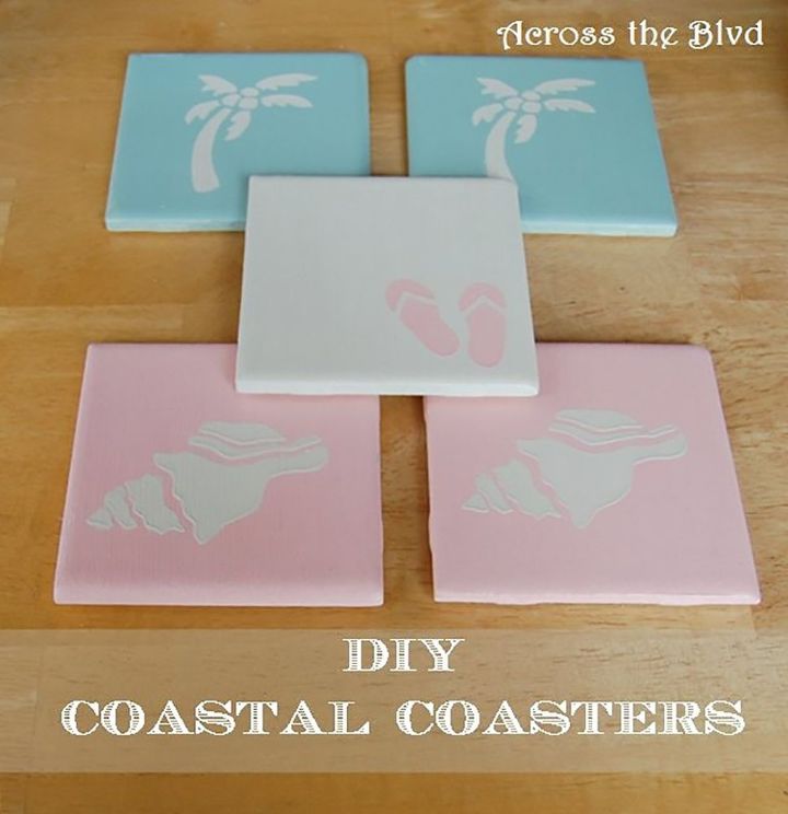 s no way these pops of color were made with dollar store items, This chalk painted coaster idea