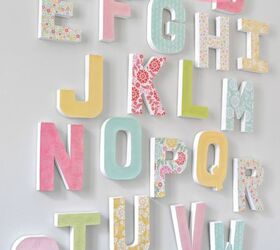 no way these pops of color were made with dollar store items, This colorful letter wall