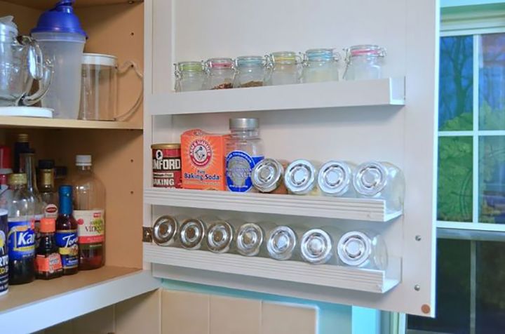 s 11 storage hacks that will instantly declutter your kitchen, Hang shelves inside a cabinet