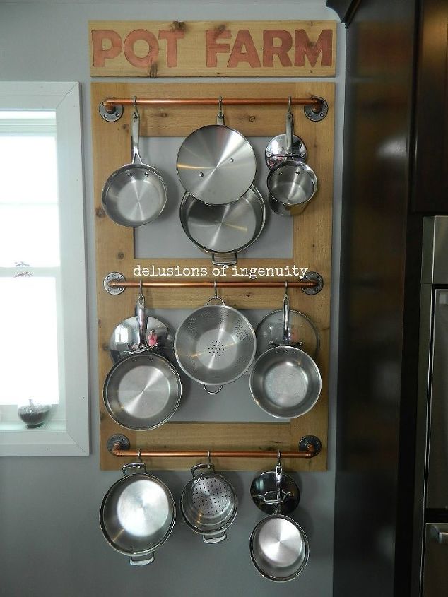 storage hacks that will instantly declutter your kitchen, Hang up your pots using crossbars and hooks