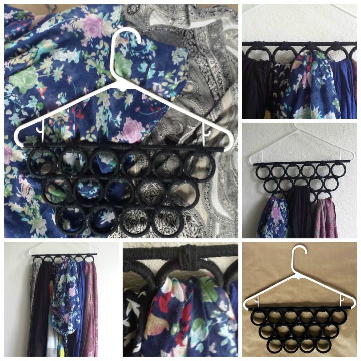 31 maneras de mantener tu casa organizada, Utilice una percha para sus bufandas con anillos