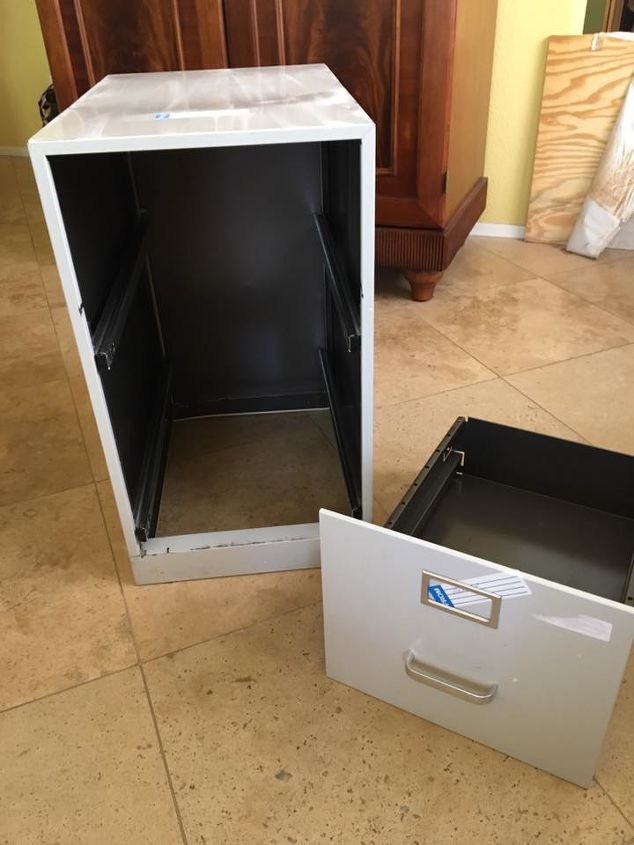 How A Old Metal File Cabinet Turned Into Trash Bin Holder Hometalk