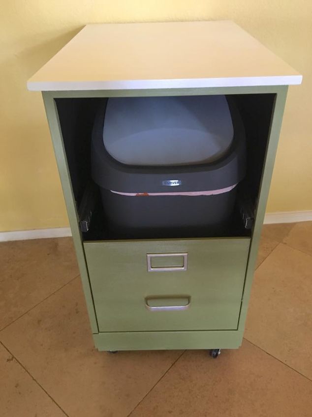 How A Old Metal File Cabinet Turned Into Trash Bin Holder Hometalk