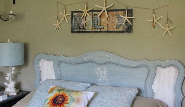 s 31 coastal decor ideas perfect for your home, Redecorate Your Headboard With A Sea Horse