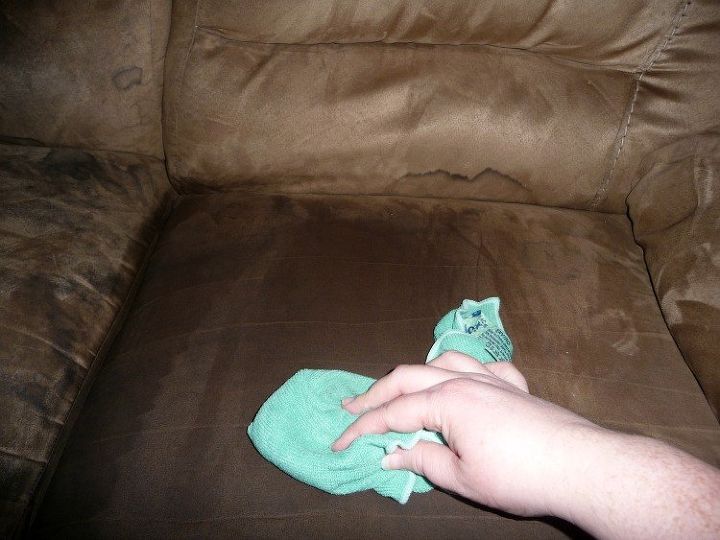 s 30 essential hacks for cleaning around your home, Cleanse A Microfiber Couch With A Cloth