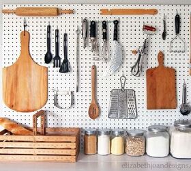 s 30 fun ways to keep your home organized, Build A Pegboard For A Clean Kitchen