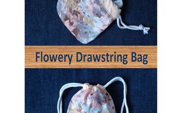 Flowery Drawstring Bag