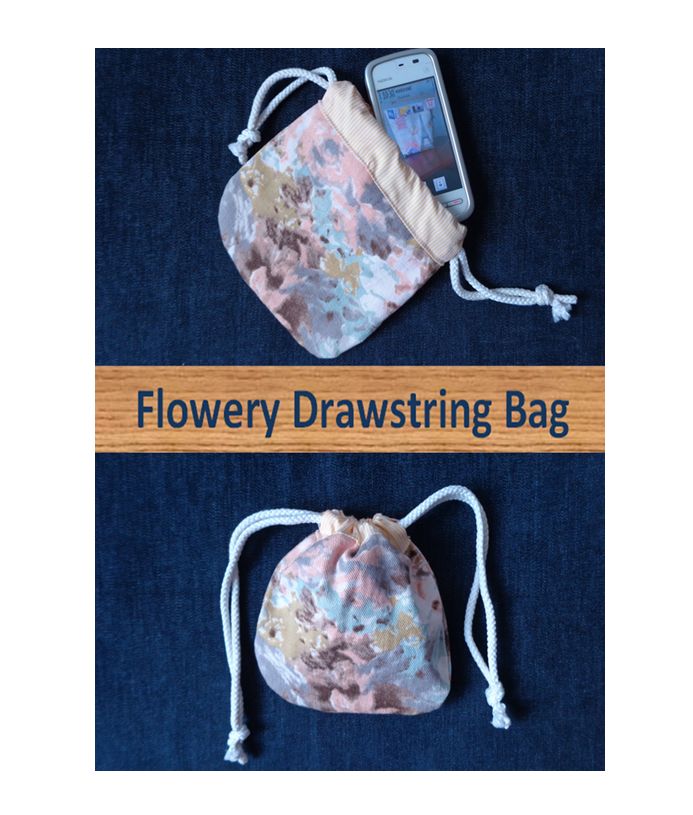 flowery drawstring bag 3
