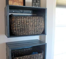 10 clever crafty ways to transform crates, Hang Crates High For Organization