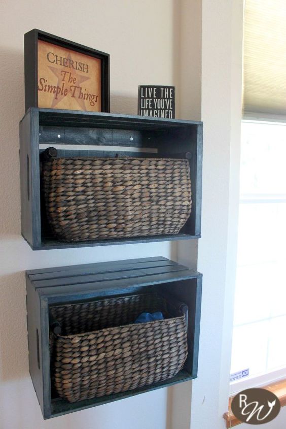 10 clever crafty ways to transform crates, Hang Crates High For Organization