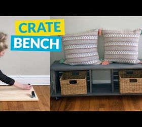 10 clever crafty ways to transform crates, Create A Cozy Bench On Wheels