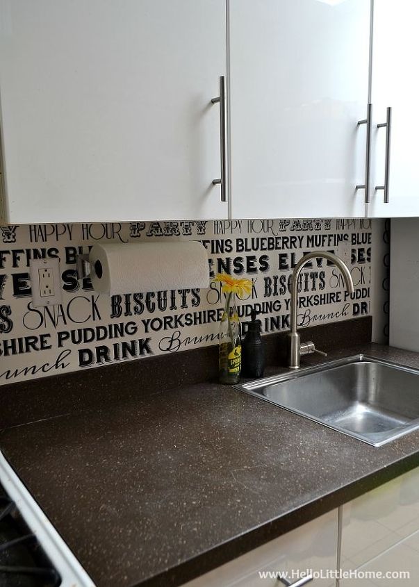s 31 astounding things you didn t know you could do with contact paper, Update your backsplash with a removable print