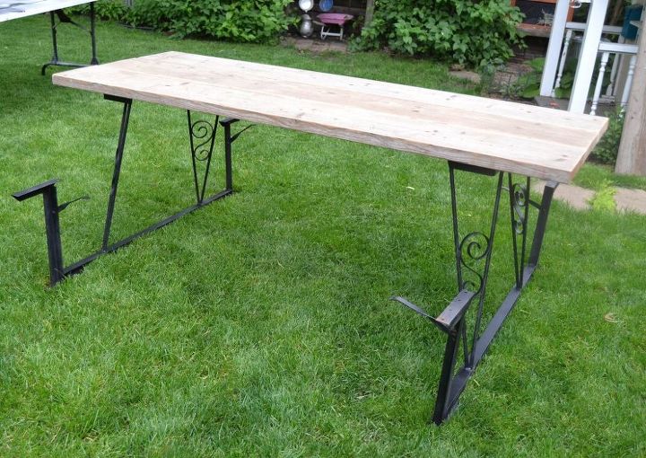 curbside junk becomes beautiful picnic table