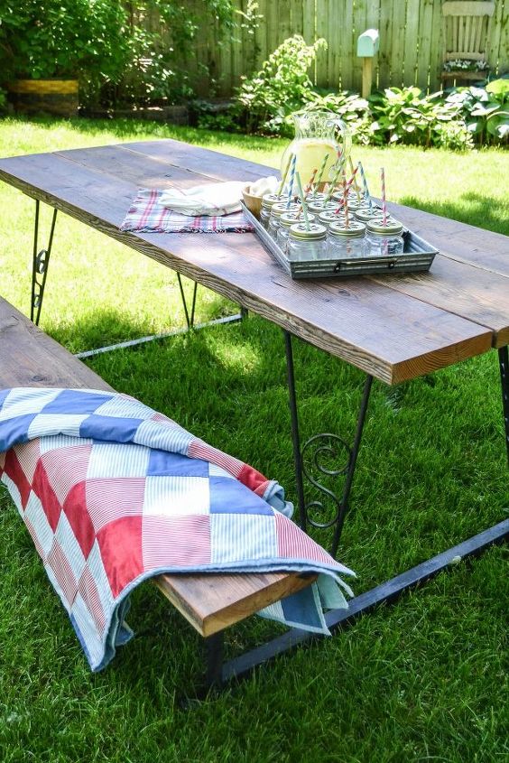 curbside junk becomes beautiful picnic table