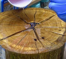 rustic stump end tables