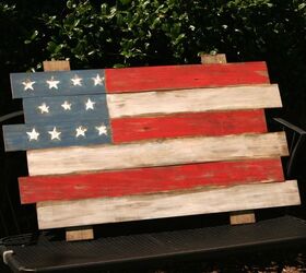 31 ideas inusuales de banderas que realmente se ven increbles, Crea una bandera americana con restos de madera