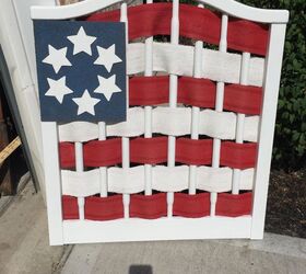31 unusual flag ideas that actually look amazing, Repurpose a headboard for this folk art flag