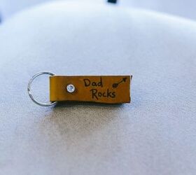 s heartwarming diy gifts ideas for your dad on his big day, Work Leather Into A Personalized Keychain