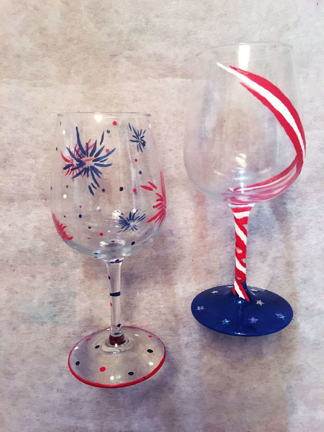 s 15 cheeky ideas perfect for vino crafters, Put Patriotic Flare On Your Glass With Paint