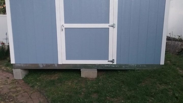 how can i cover the bottom part of our new shed