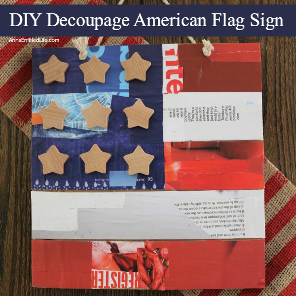 americana decoupage flag sign