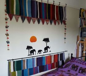 s 15 makeovers that will make you rethink your bedroom, Feature Bohemian Elephants On Your Walls