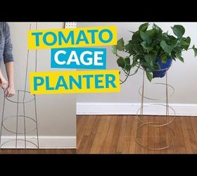 s 10 home decor projects you can do in under 30 minutes, Bend A Tomato Stand Into A Planter