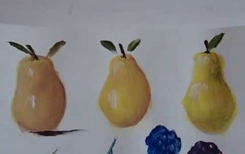 Cómo pintar una PERA con pintura acrílica, 4 pasos fáciles, para el principiante