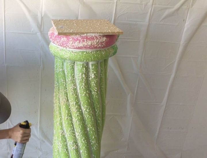 pool noodle stone column