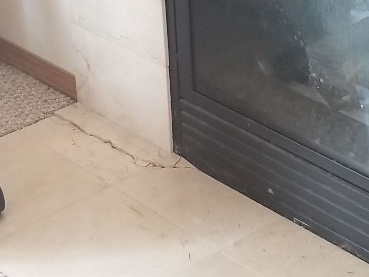 q cracked fireplace marble