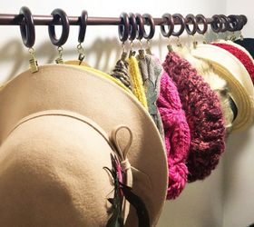 23 surprising uses for curtain rings, Keep your hats well organized