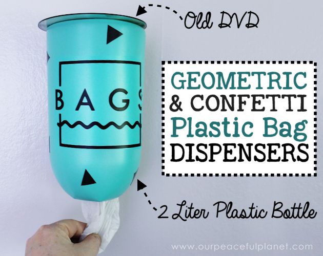 32 space saving storage ideas that ll keep your home organized, Turn a soda bottle into a bag dispenser