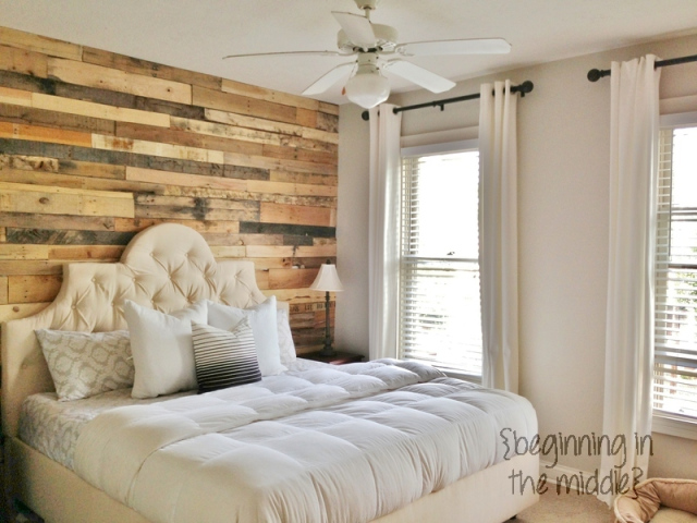 30 stylish update ideas you ll want to use for your bedroom, Build a pallet accent wall