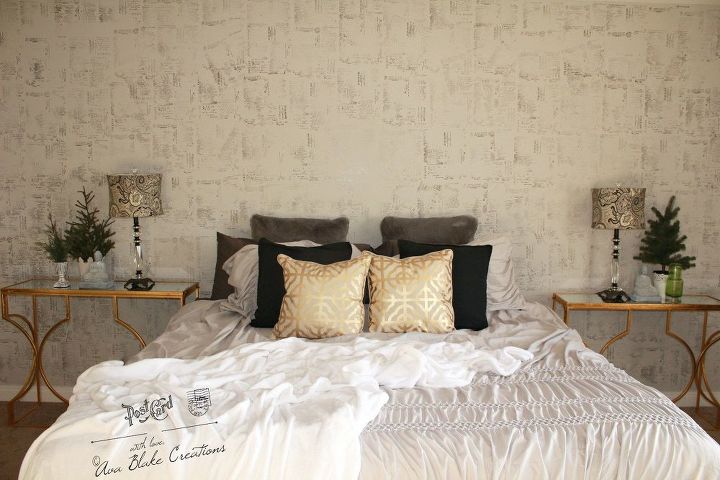 30 stylish update ideas you ll want to use for your bedroom, Stencil your walls with stamps