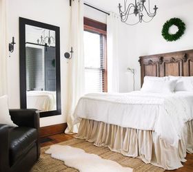 30 stylish update ideas you ll want to use for your bedroom, Make a draped bed skirt with rustic flair