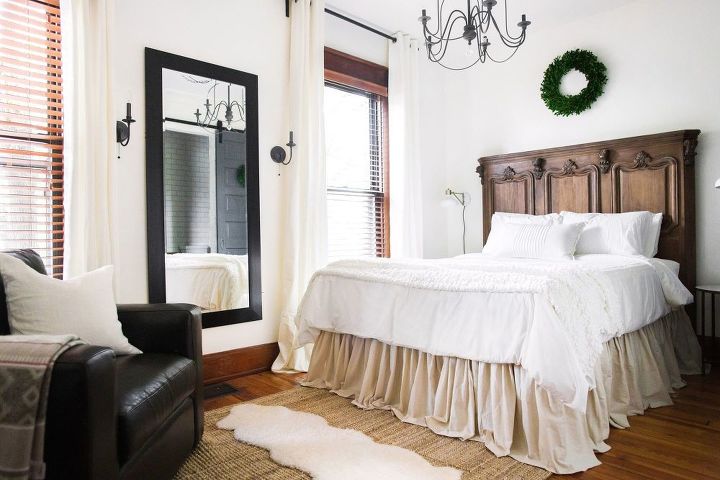 30 stylish update ideas you ll want to use for your bedroom, Make a draped bed skirt with rustic flair