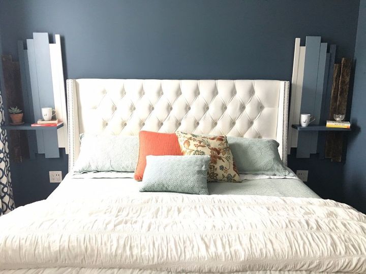 30 ideas de actualizacin con estilo que querr usar para su dormitorio, A ade mesitas de noche flotantes para llenar las paredes vac as