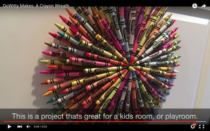 s 31 fabulous wreath ideas that will make your neighbors smile, Craft A Wreath Out Of Colorful Crayons