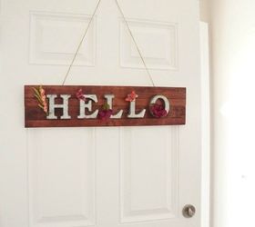 s 31 fabulous wreath ideas that will make your neighbors smile, Make a metallic floral greeting sign