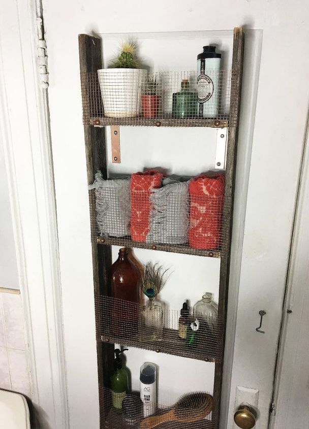 31 amazing furniture flips you have to see to believe, Repurposed Ladder Into Shelves