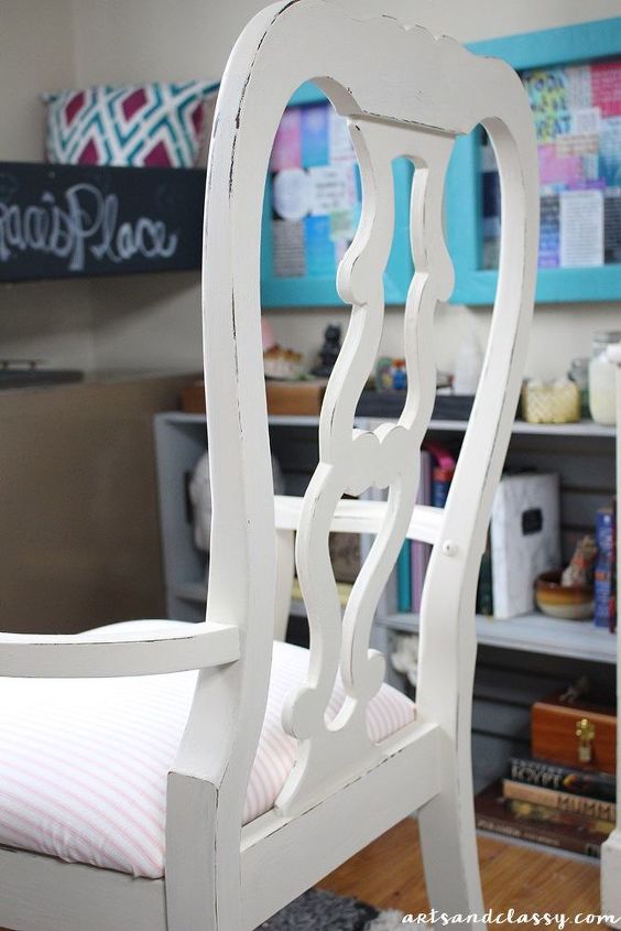 queen anne chair gets a shabby chic makeover
